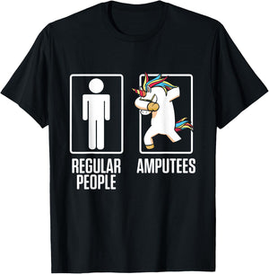 Amputee Humor Unicorn Leg Arm Funny Recovery Gifts T-Shirt - T-Shirt | Black