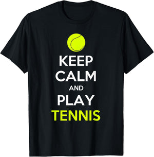 Keep Calm And Play Tennis T-Shirt - T-Shirt | Black