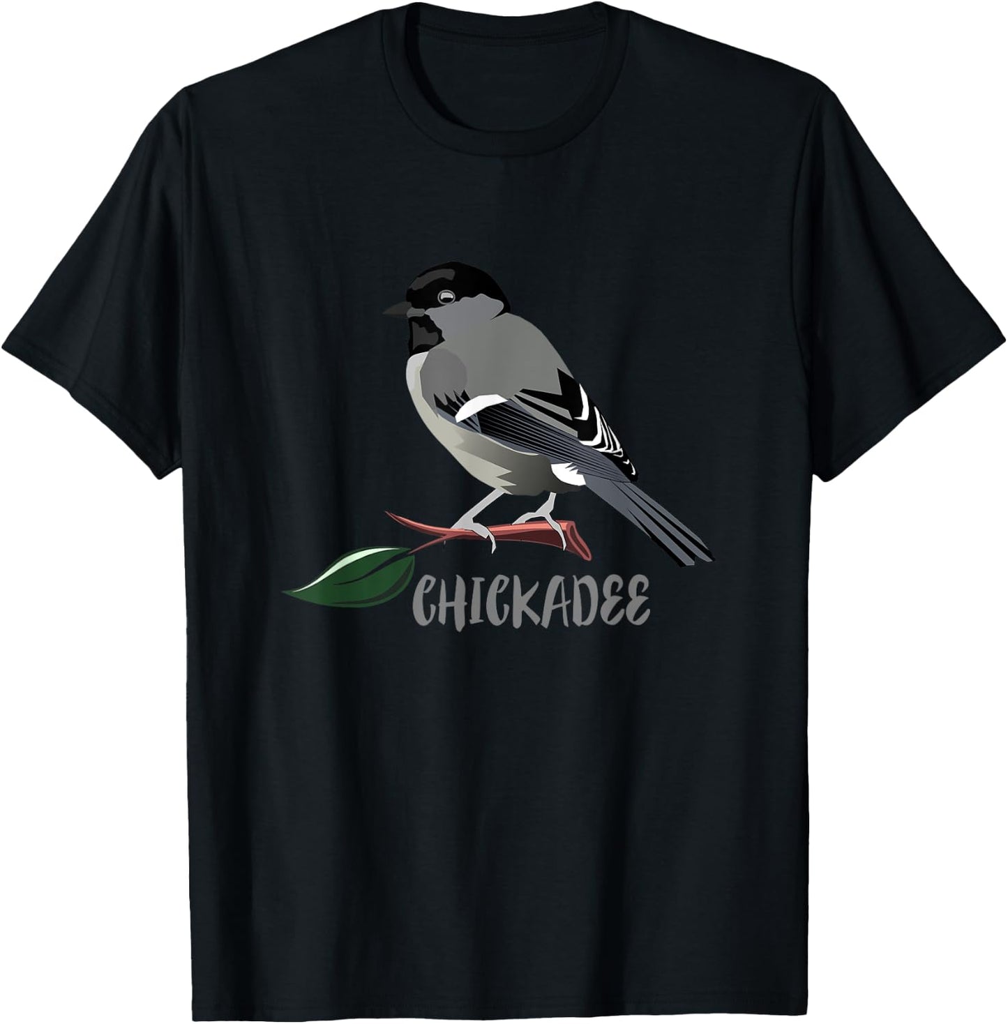 Chickadee Bird Birding Nature Gift T-Shirt - T-Shirt | Black