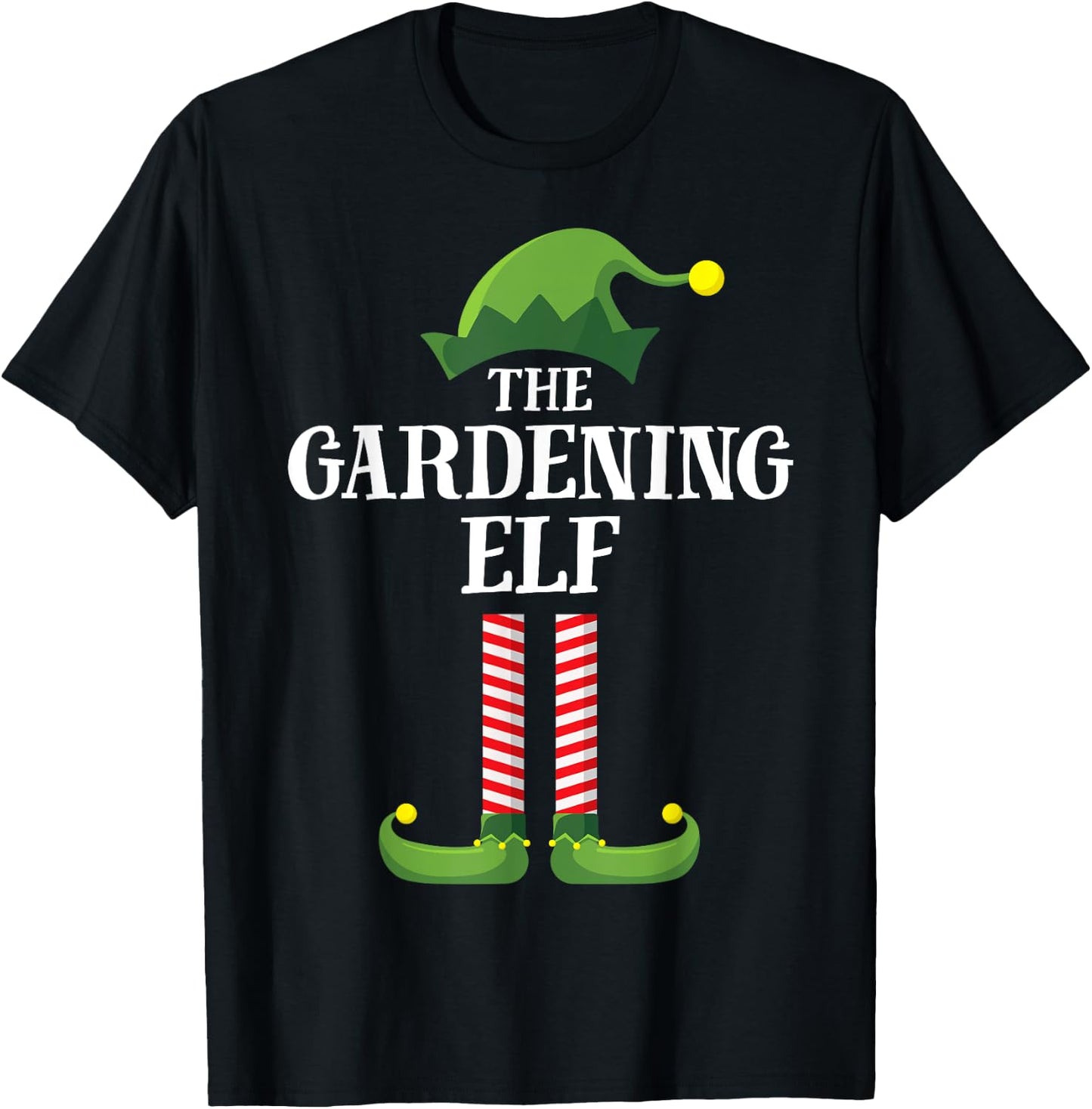 Gardening Elf Matching Family Group Christmas Party Pyjamas T-Shirt - T-Shirt | Black