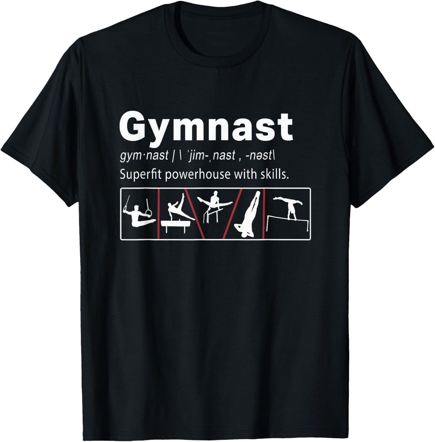Funny Boys & Gymnast Definition Gift T-Shirt - T-Shirt | Black