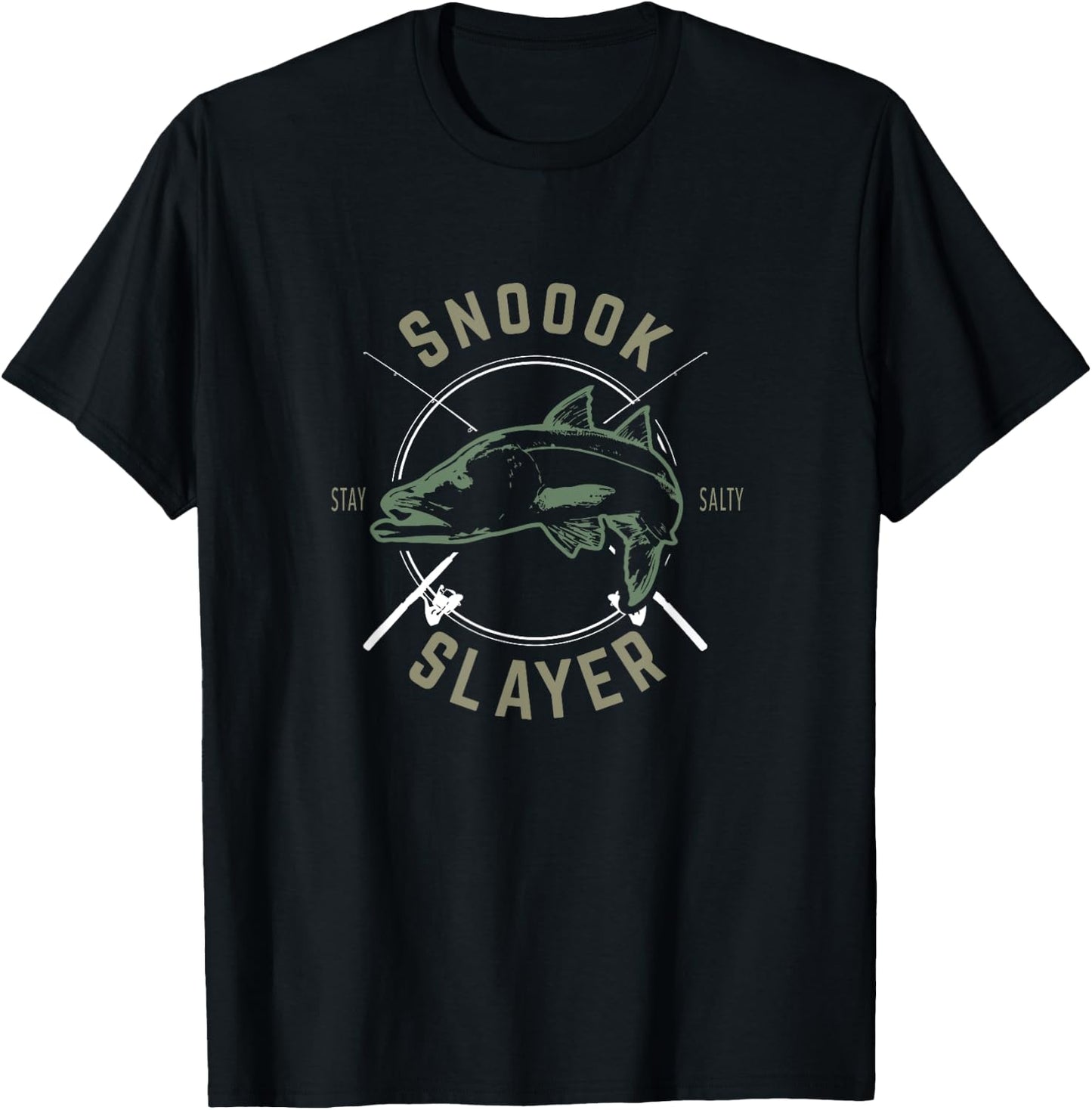 Snook Slayer Sty Salty Snook Fishing Lovers T-Shirt - T-Shirt | Black
