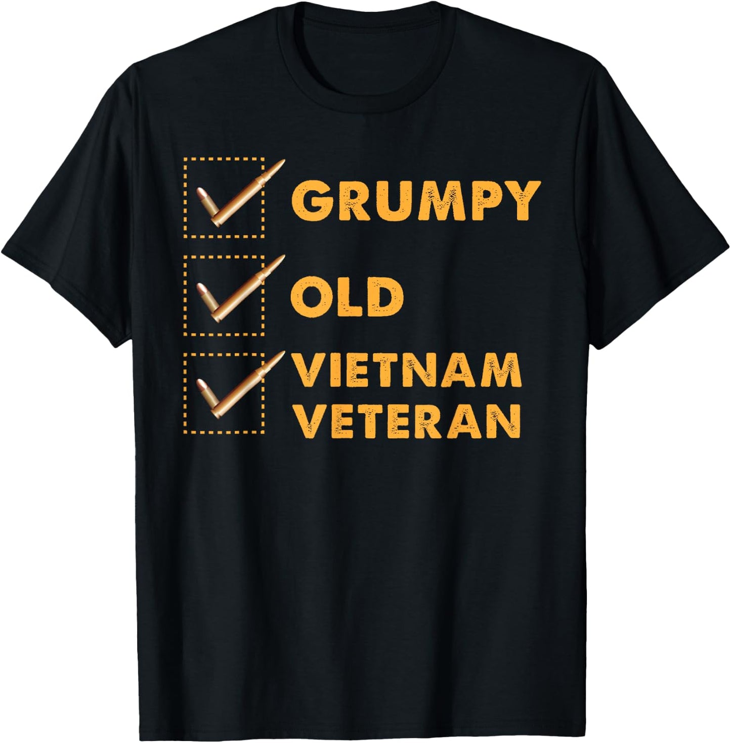 Funny Veteran Shirt Grumpy Old Vietnam Veteran Gifts T-Shirt - T-Shirt | Black