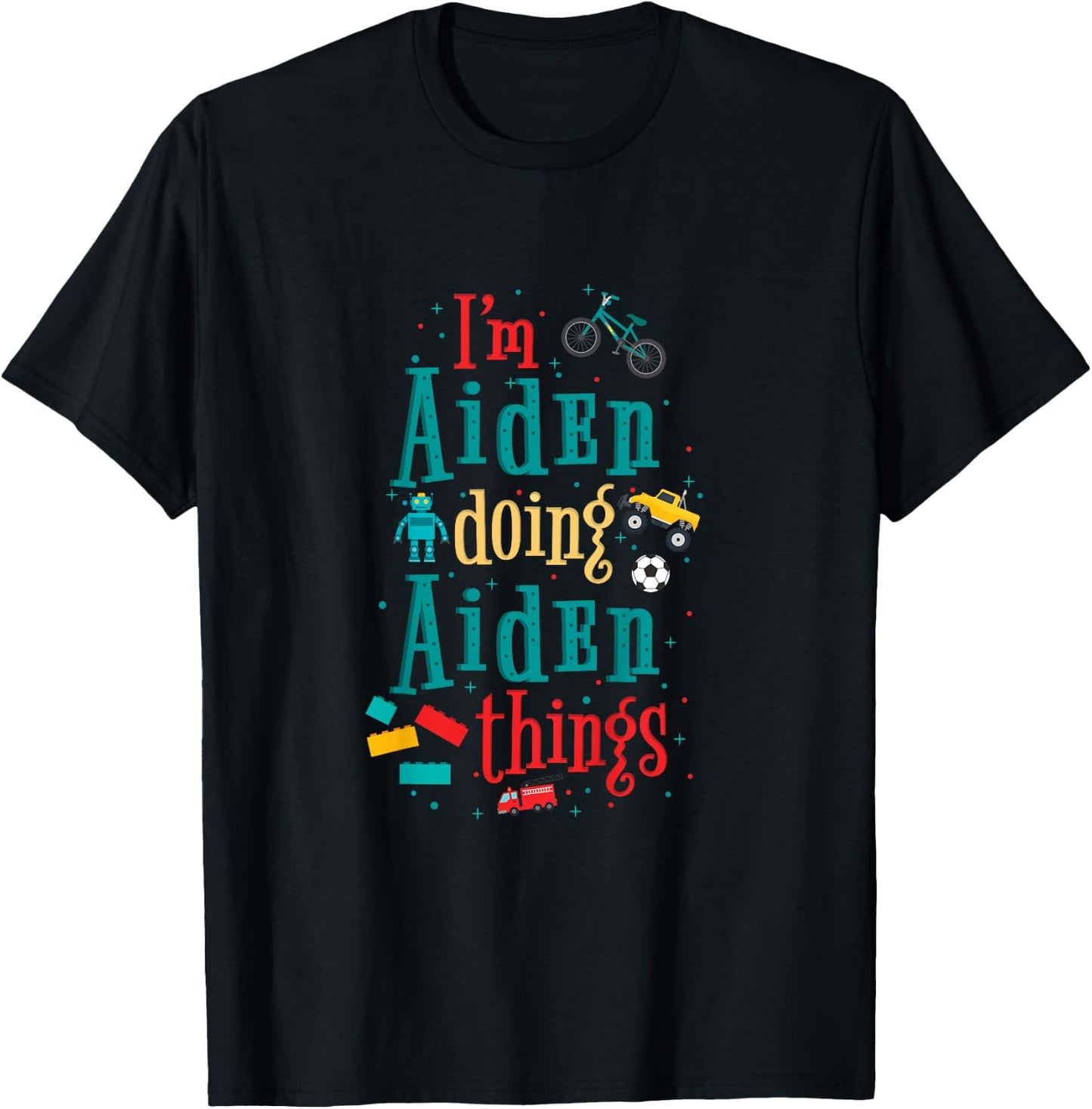 Kids I'm Aiden Doing Aiden Things Cute Boys Gift T-Shirt - T-Shirt | Black