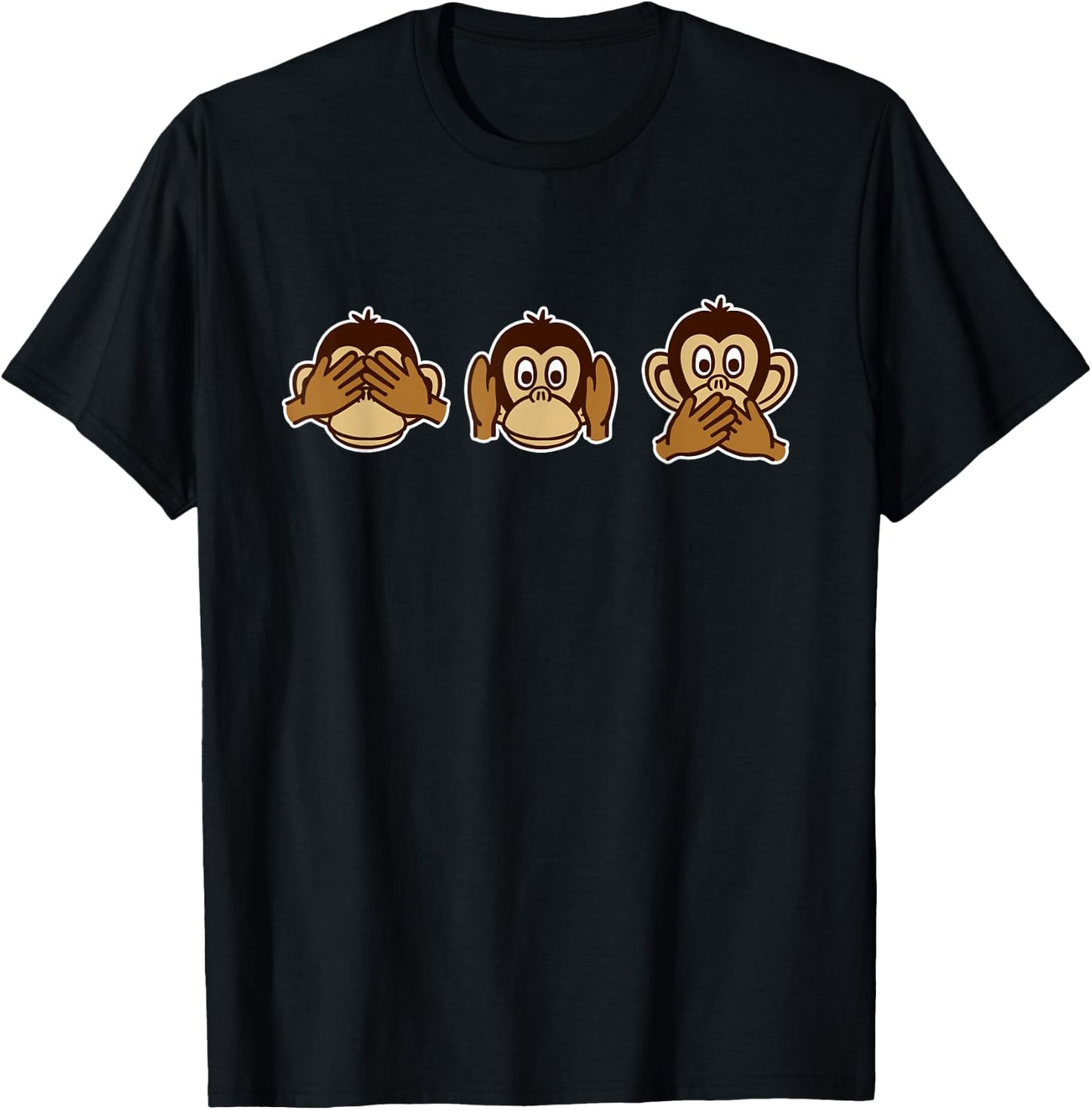 Three wise monkeys T-Shirt - T-Shirt | Black