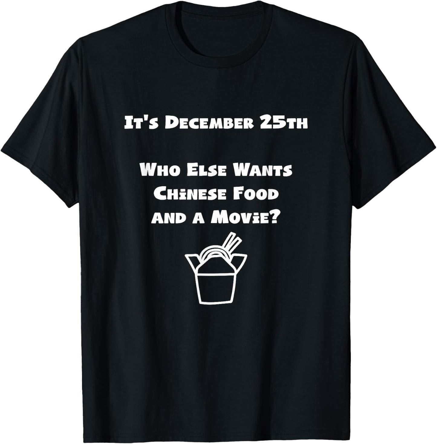 Jewish Christmas Funny Xmas Hanukkah Chinese Food Shirt Gift T-Shirt - T-Shirt | Black