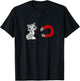 P Magnet Pussy Magnet Gag Gift Cat Kitten Kitty Cat T-Shirt - T-Shirt | Black