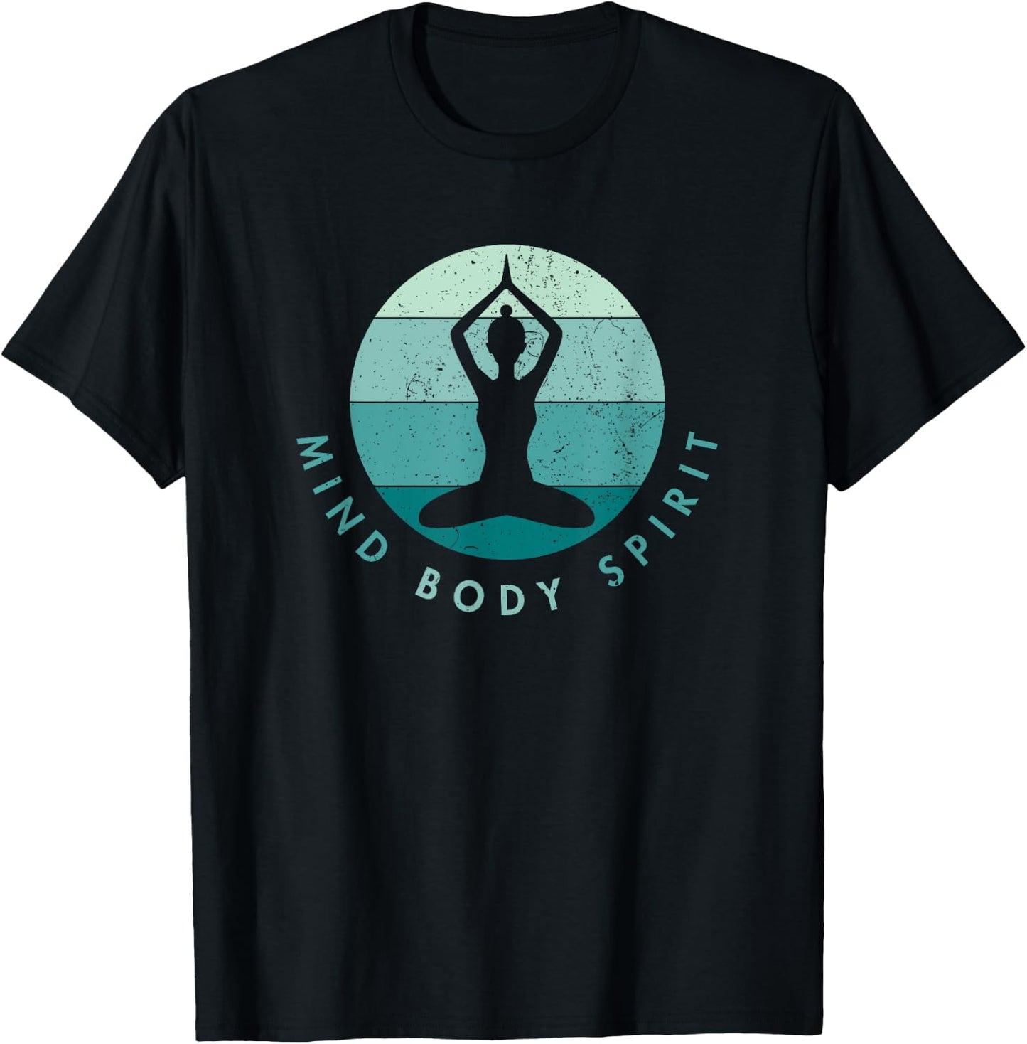 Meditation Yoga - Mind Body Soul - Cool Blue T-Shirt - T-Shirt | Black