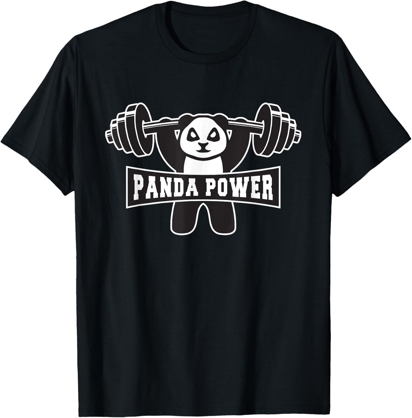 Funny Panda Power Shirt Workout Gift Panda Gym T-Shirt - T-Shirt | Black