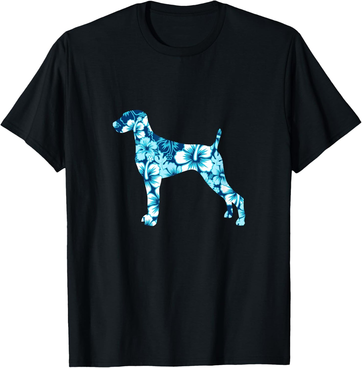 Weimaraner Aloha Hawaiian Dog T-Shirt - T-Shirt | Black