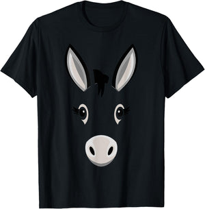 Halloween Donkey Face Costume Kids Cute Themed T-Shirt - T-Shirt | Black