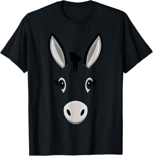 Halloween Donkey Face Costume Kids Cute Themed T-Shirt - T-Shirt | Black