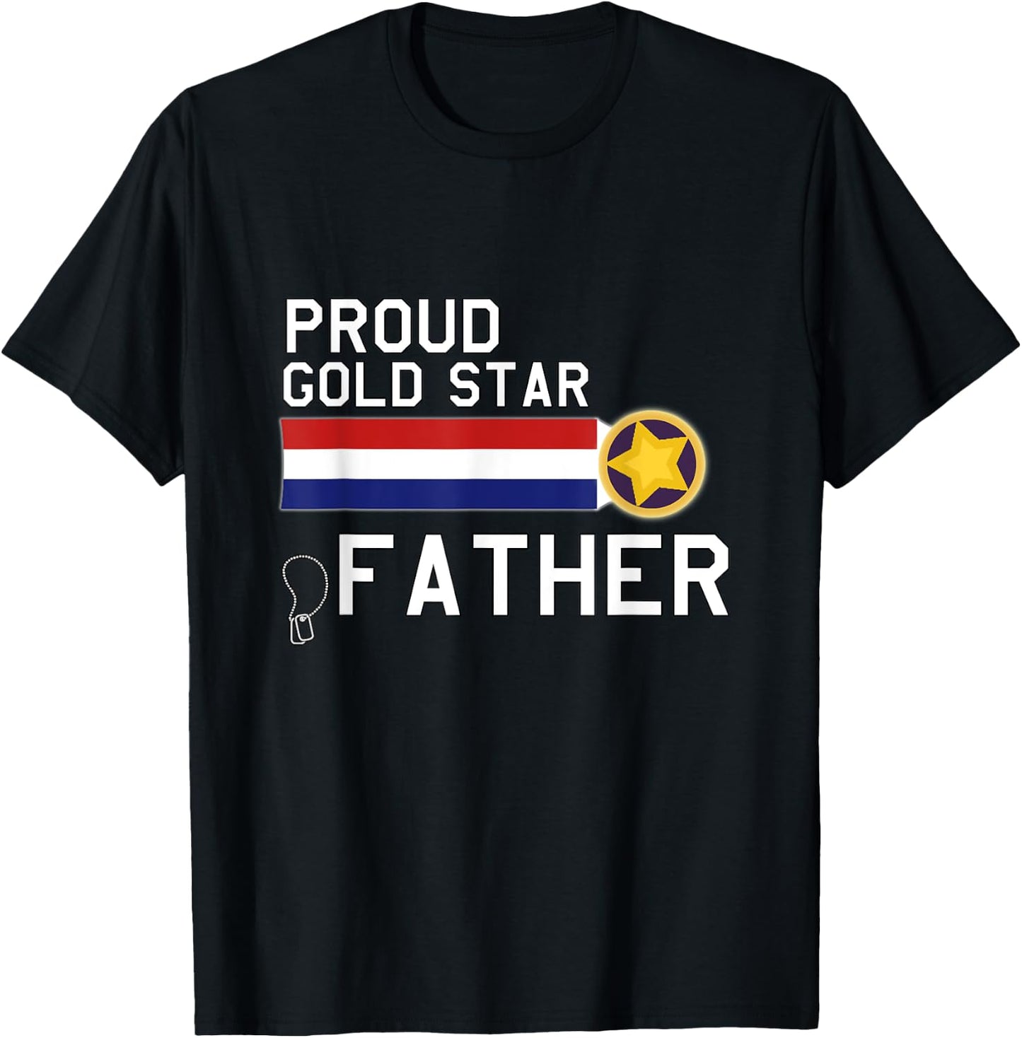GOLD STAR Father (Proud Military Family) T-Shirt - T-Shirt | Black