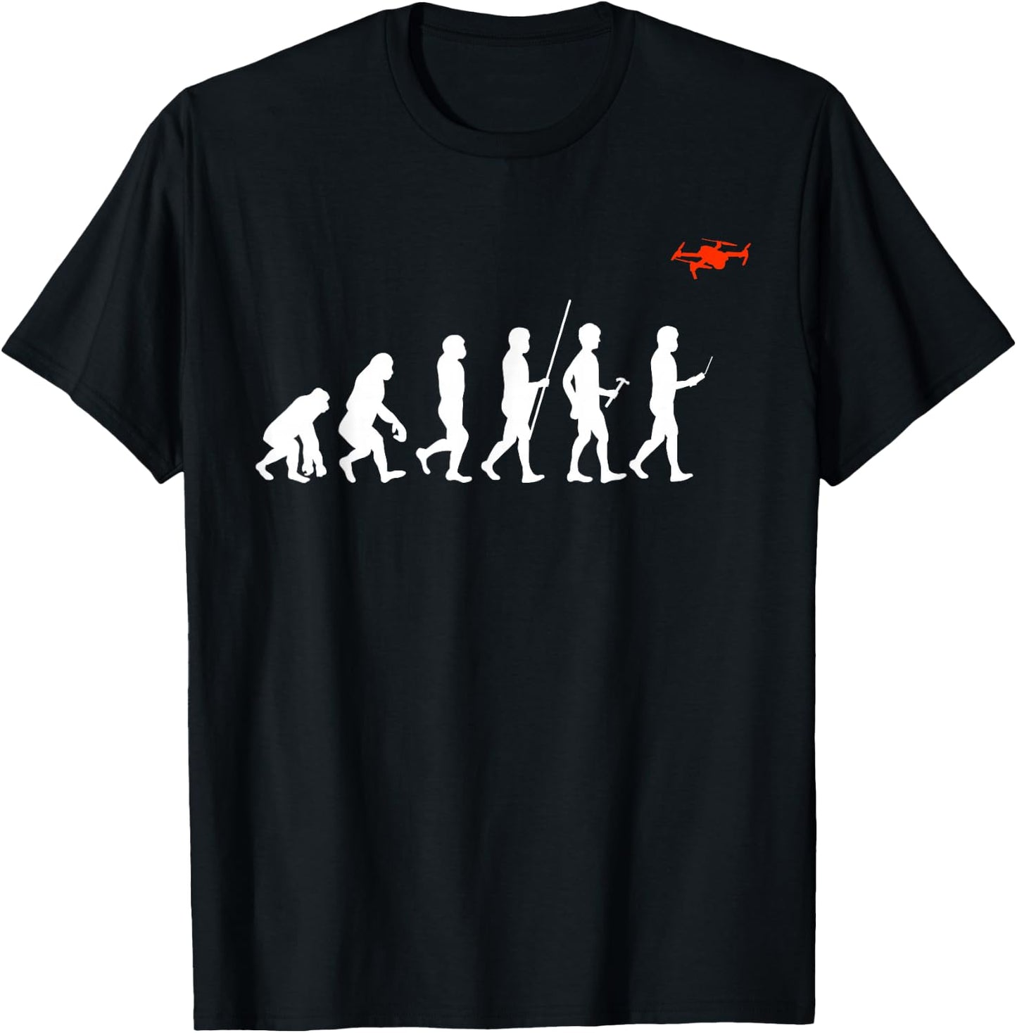 Drone RC Evolution of Man Funny Drone T-Shirt - T-Shirt | Black