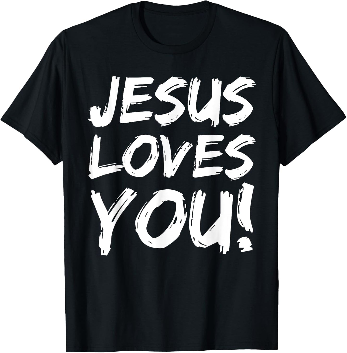 Christian Evangelism Gift Jesus Loves You! T-Shirt - T-Shirt | Black