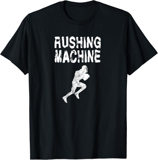 Rushing Machine - Running Back RB Football Field Touchdown T-Shirt - T-Shirt | Black