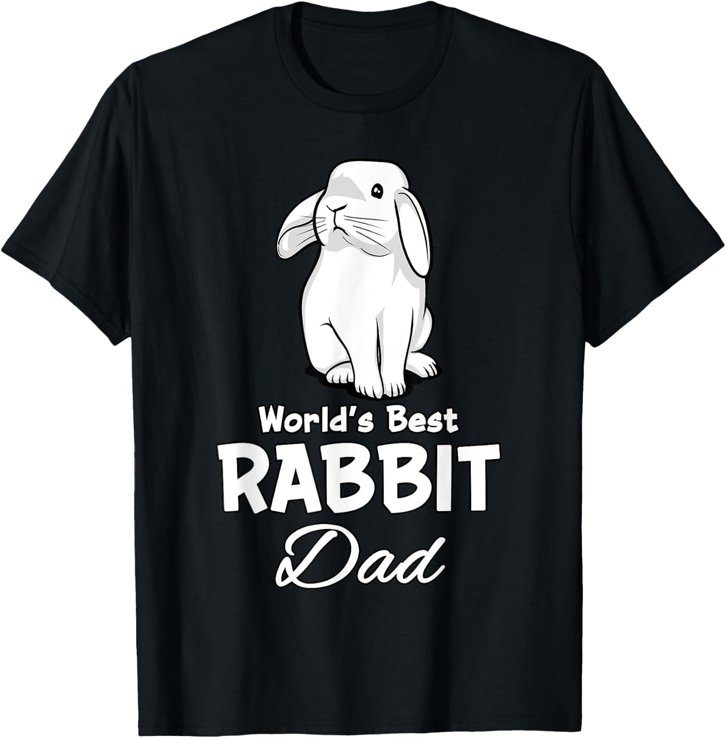 Rabbit Dad Cute Bunny Pet For Father Men T-Shirt - T-Shirt | Black