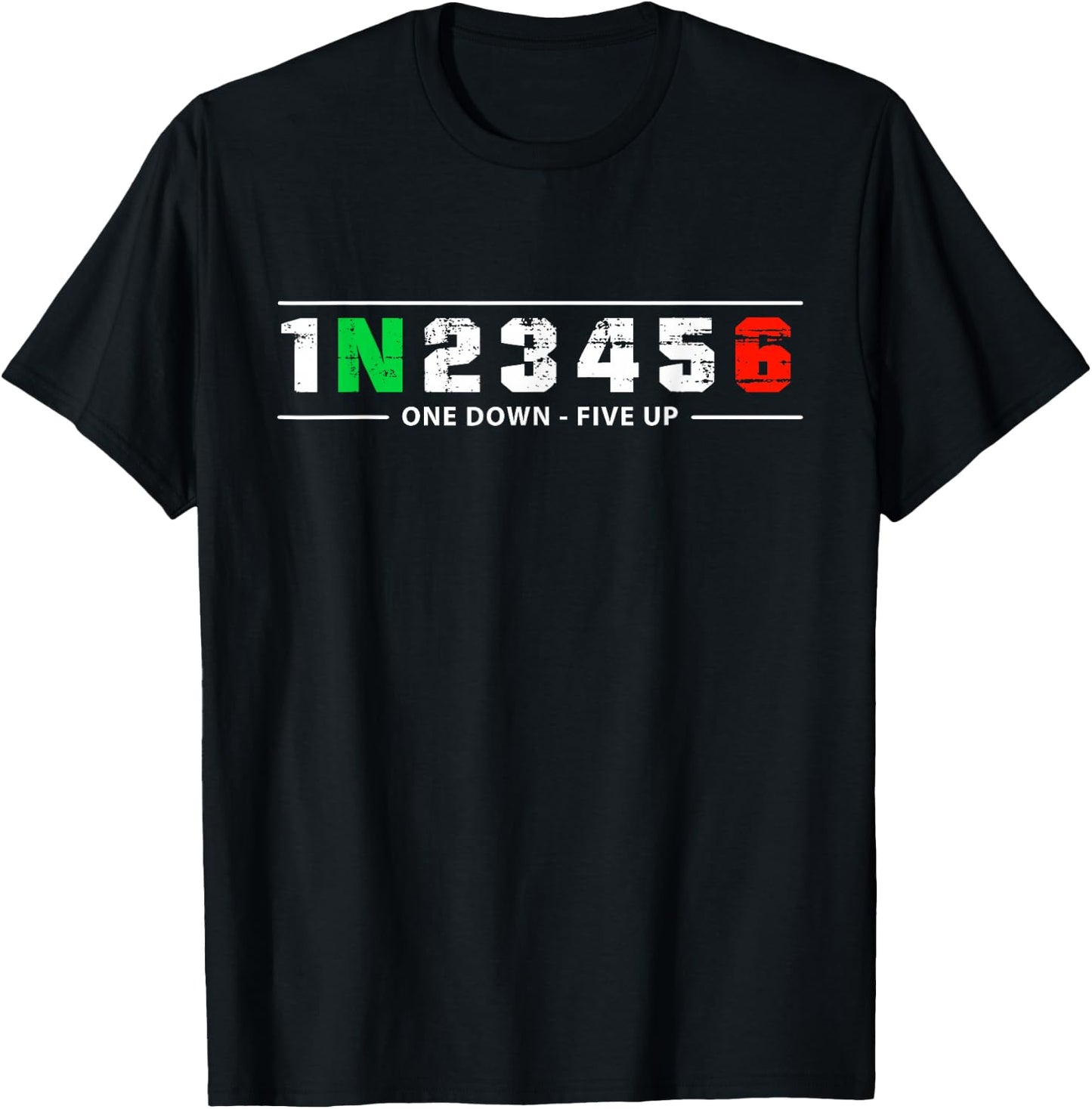 1N23456 Motorcycle Shift Biker Motorcyclist T-Shirt - T-Shirt | Black