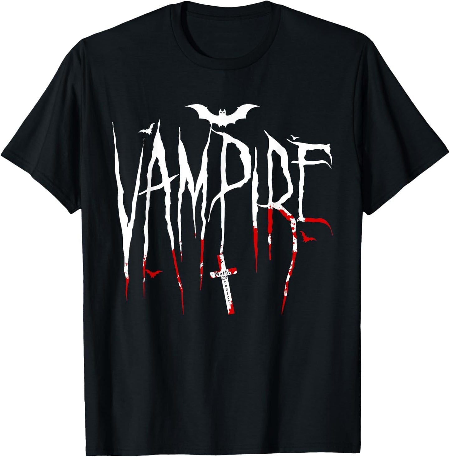Vampire Bat Gothic Monsters Halloween T-Shirt - T-Shirt | Black