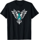 PTSD Awareness Apparel Phoenix Teal Ribbon Men Women Family T-Shirt - T-Shirt | Black