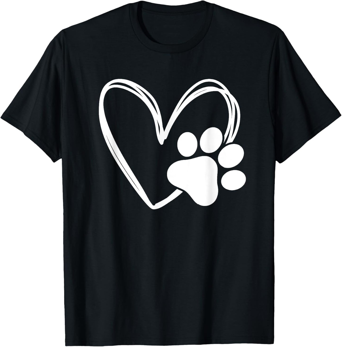 Dog Paw Heart Baby Dogs - Dog Paws Hearts Dog Paw Print T-Shirt - T-Shirt | Black
