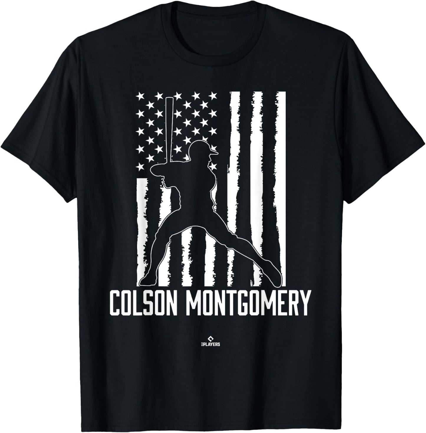 Distressed Flag Swing Colson Montgomery Prospect Baseball T-Shirt - T-Shirt | Black