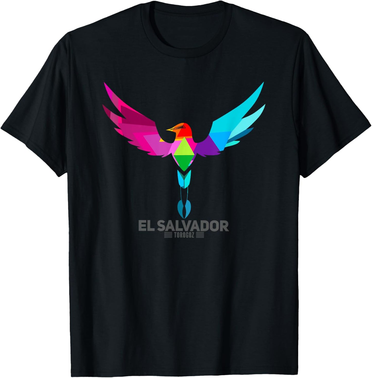 El Salvador National Bird Torogoz -Multi Colors T-Shirt - T-Shirt | Black