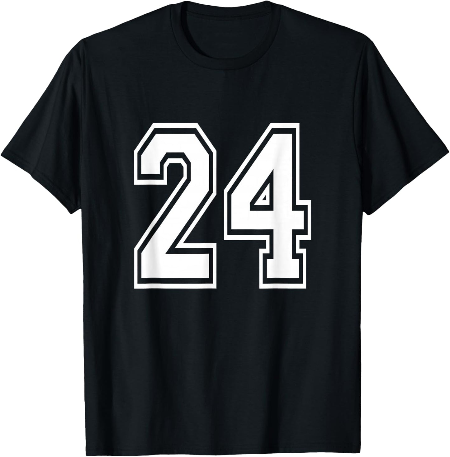 Number 24 Birthday Varsity Sports Team Jersey T-Shirt - T-Shirt | Black