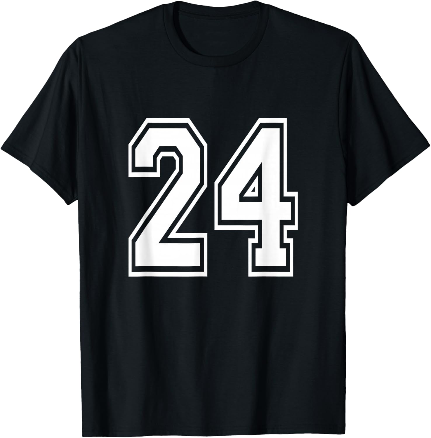 Number 24 Birthday Varsity Sports Team Jersey T-Shirt - T-Shirt | Black