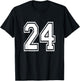 Number 24 Birthday Varsity Sports Team Jersey T-Shirt - T-Shirt | Black