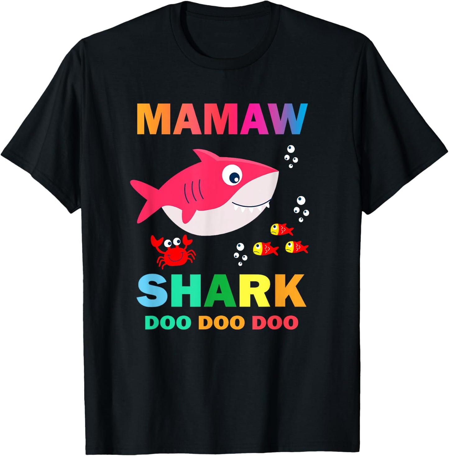 Mamaw Shark Shirt, Fathers Day Gift From Wife Son Daughter T-Shirt - T-Shirt | Black