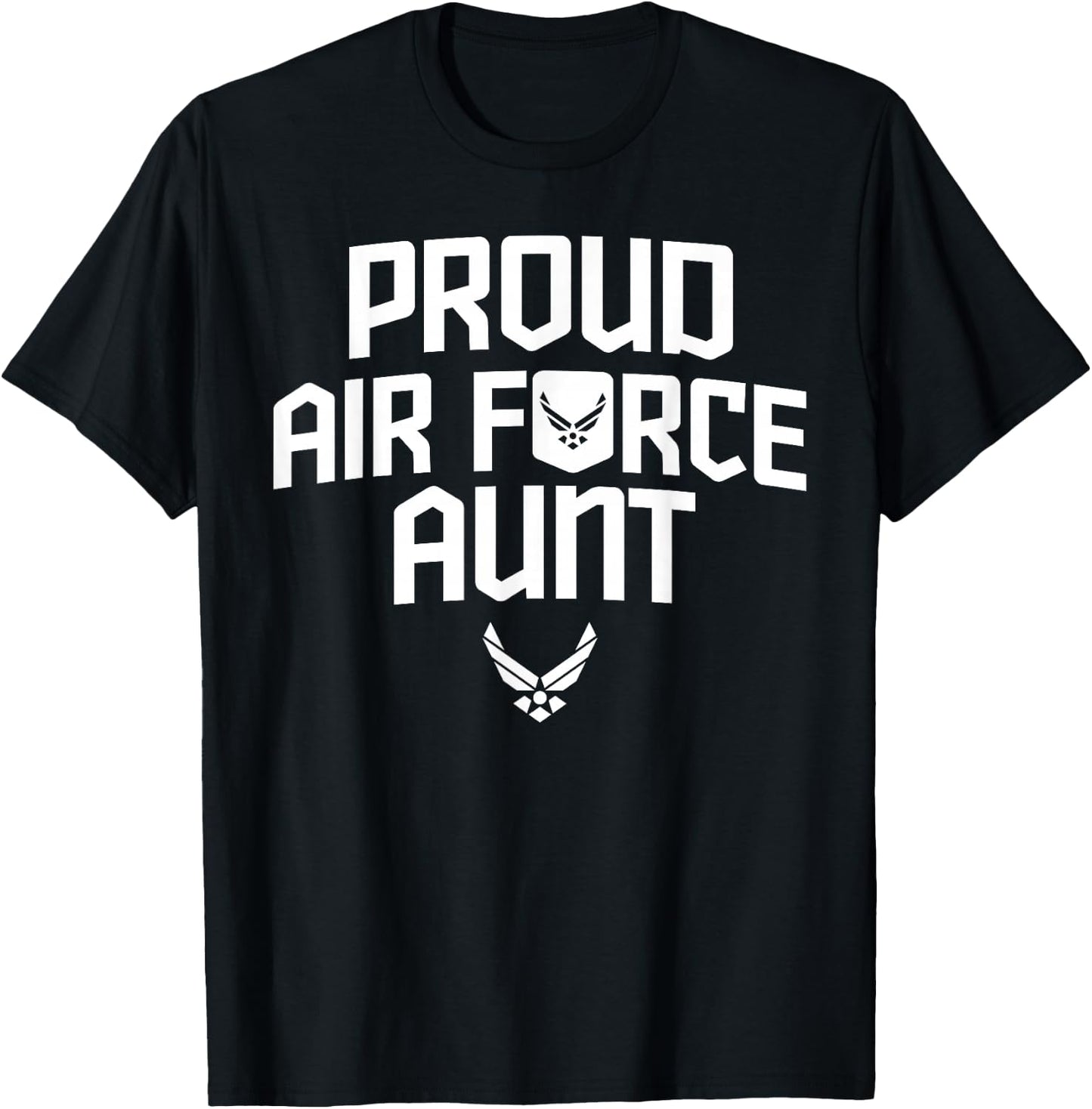 Proud Air Force Aunt Shirt Military Veteran Gift T-Shirt - T-Shirt | Black