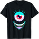 Funny Scary Monster Eyeball Face Halloween T-Shirt - T-Shirt | Black