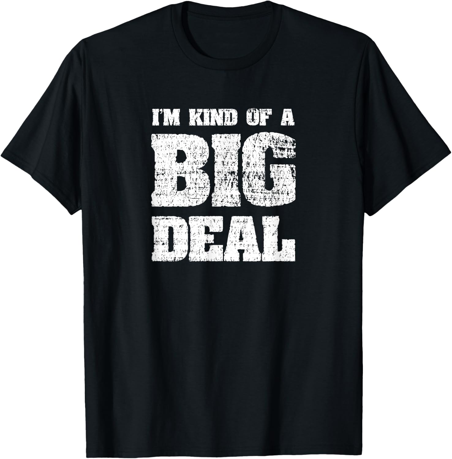 CK Original Designs Women's I'm Kind Of A Big Deal Funny Joke Vintage Look Black T-Shirt - T-Shirt | Black