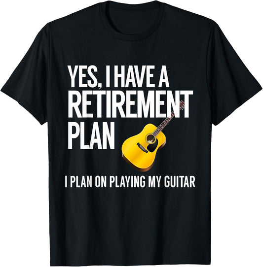 Funny Guitar Player Retirement Gift T-Shirt - T-Shirt | Black