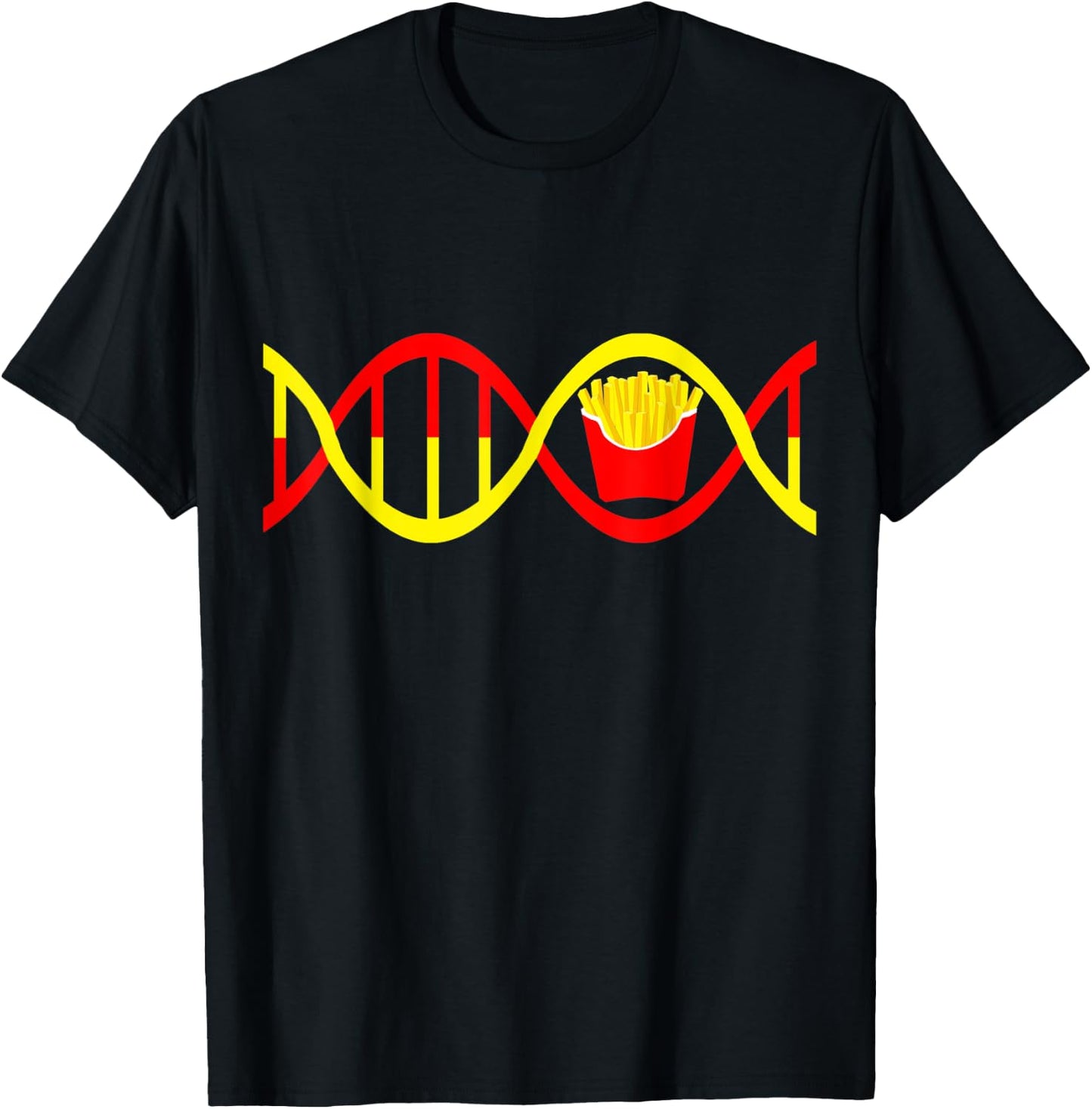 French Fries DNA Fried Potato Fry Fast Food Genetic T-Shirt - T-Shirt | Black
