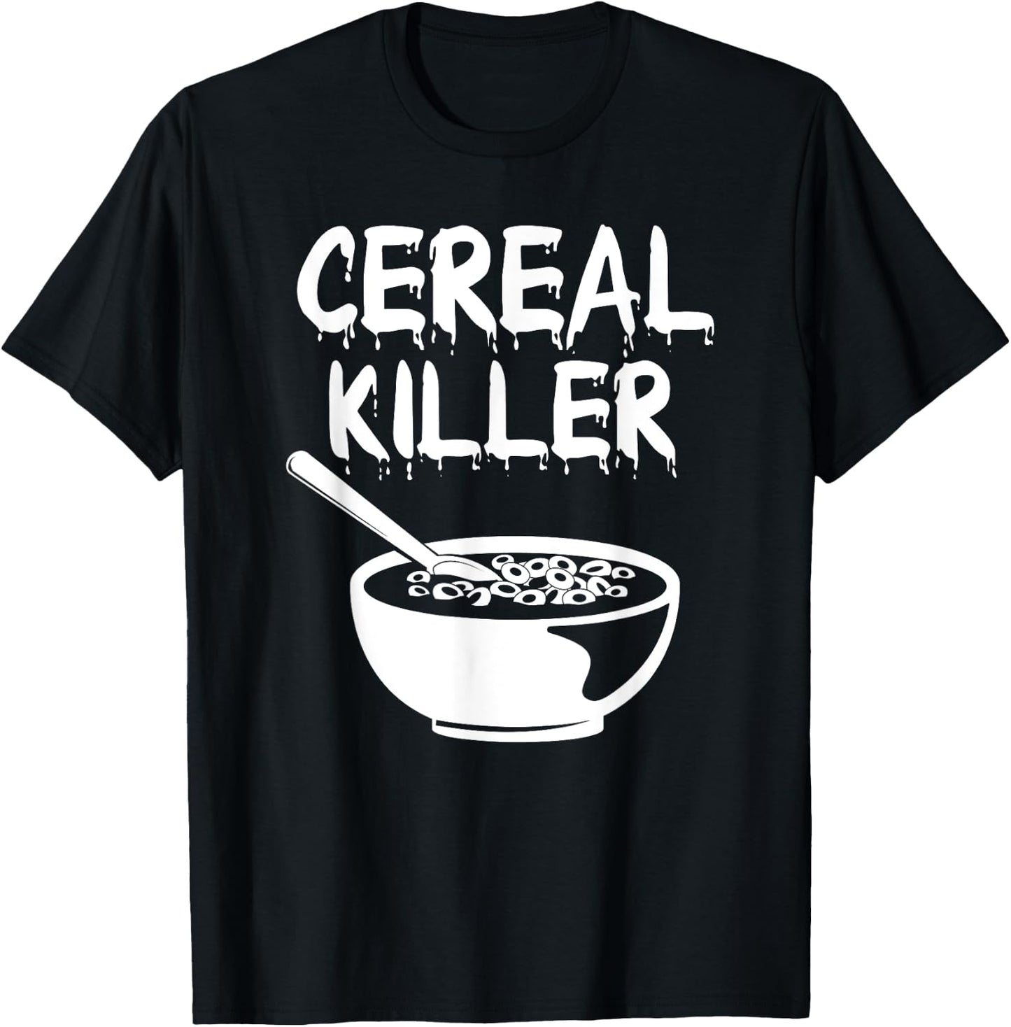 Funny Cereal Killer Shirt Breakfast Brunch Food Humor Shirt T-Shirt - T-Shirt | Black