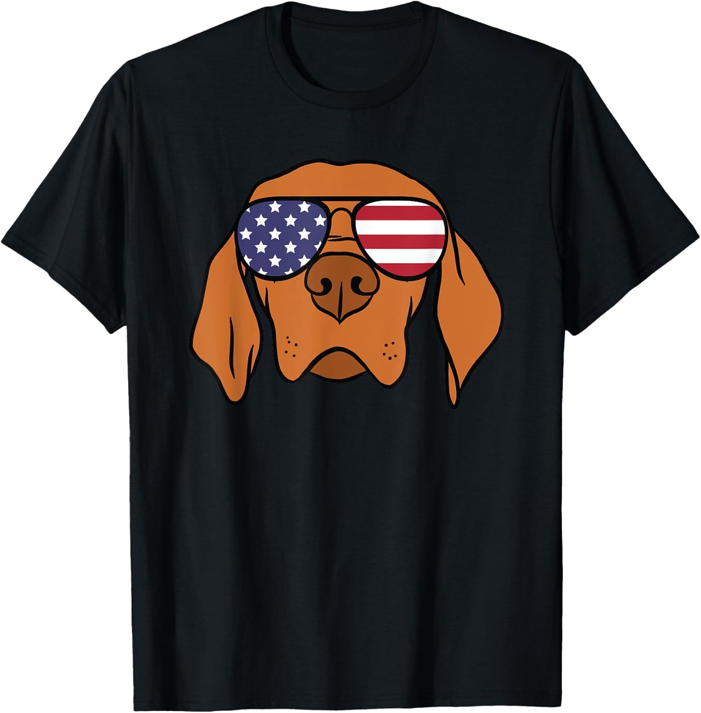 Hungarian Vizsla Dog 4th of July T-Shirt - T-Shirt | Black