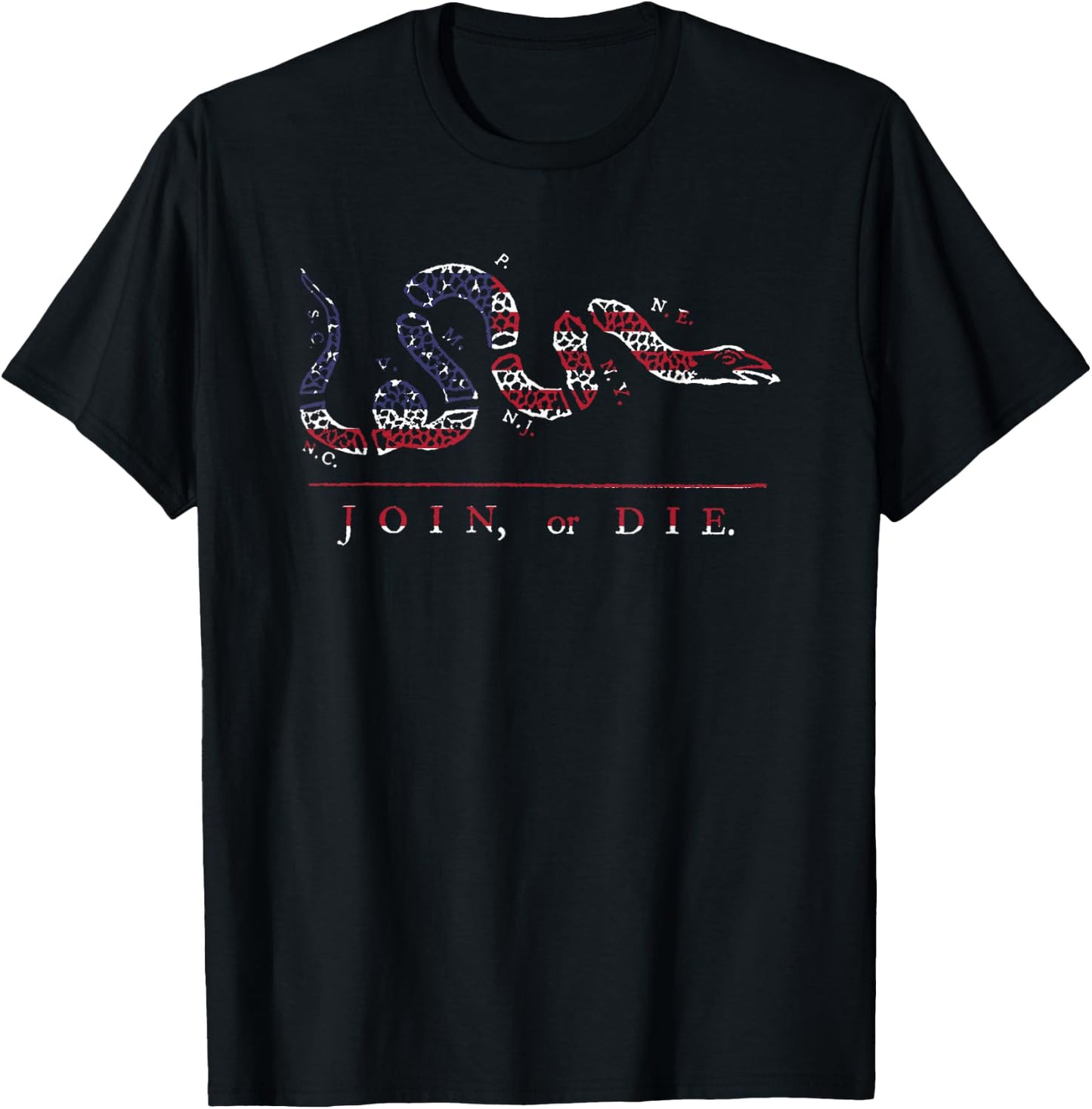 Join or Die American Revolution 1776 Patriot T-Shirt - T-Shirt | Black
