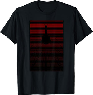 SHOCKWAVES SR-71 Blackbird OXCART Fade to Red T-Shirt - T-Shirt | Black