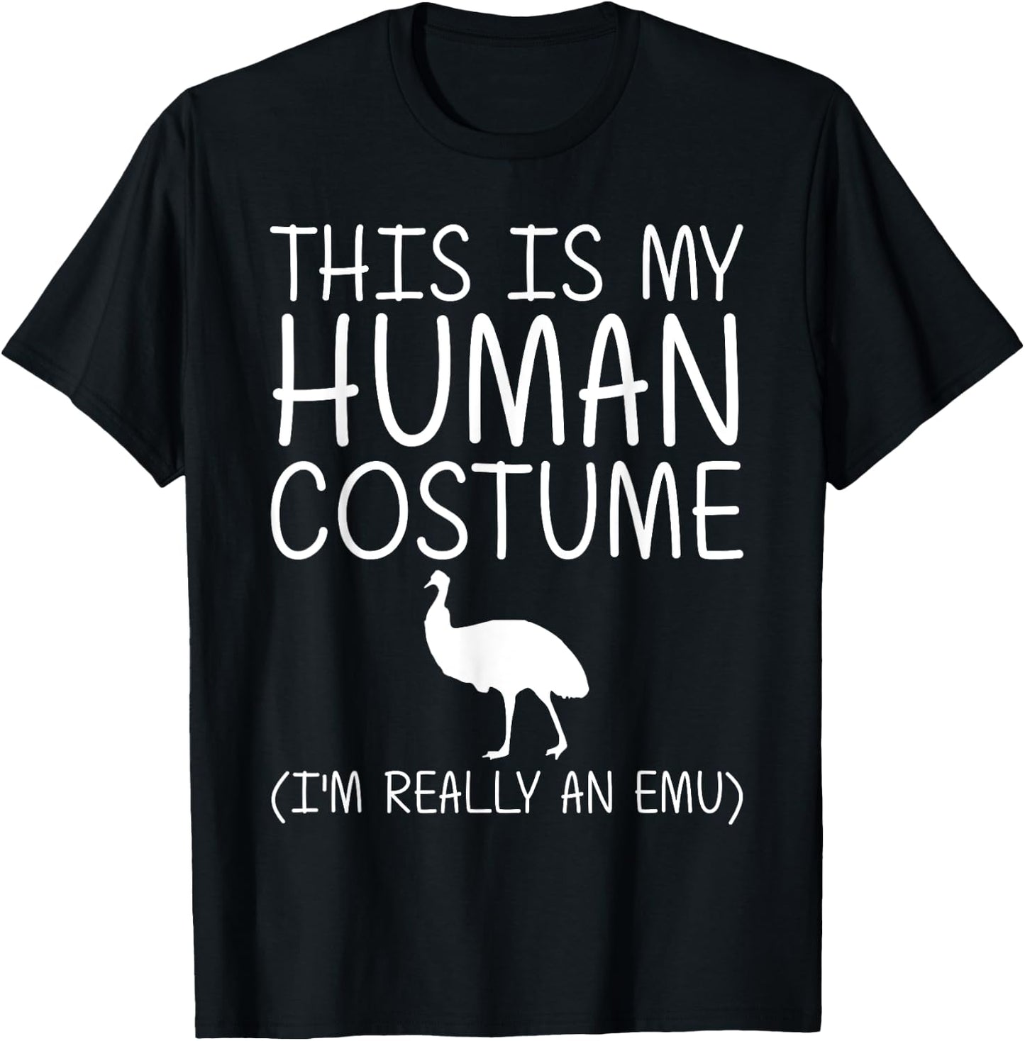 Emu Easy Halloween Human Costume Ostrich Bird Rhea DIY Gift T-Shirt - T-Shirt | Black