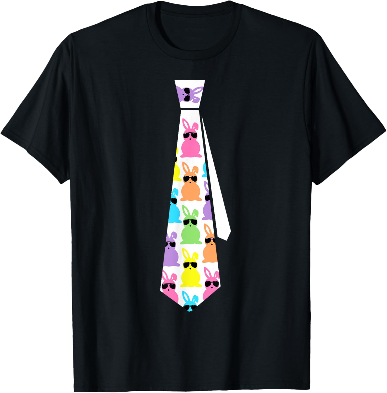 Easter Bunny Tie Funny Graphic for Boys Toddlers Men T-Shirt - T-Shirt | Black