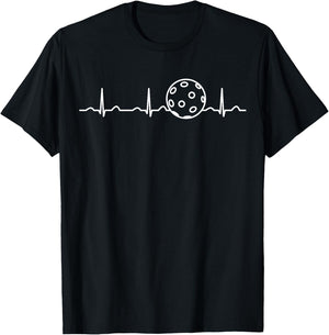 Pickleball Ball Heartbeat Apparel, Player Men Boys T-Shirt - T-Shirt | Black