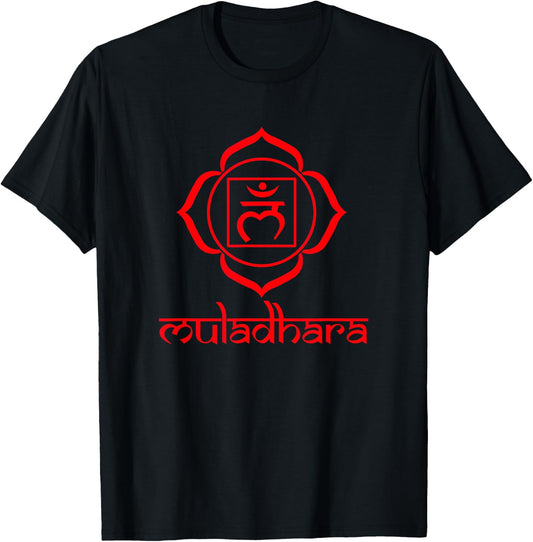 Root Chakra Symbol Red Muladhara Yogi Yoga T-Shirt - T-Shirt | Black