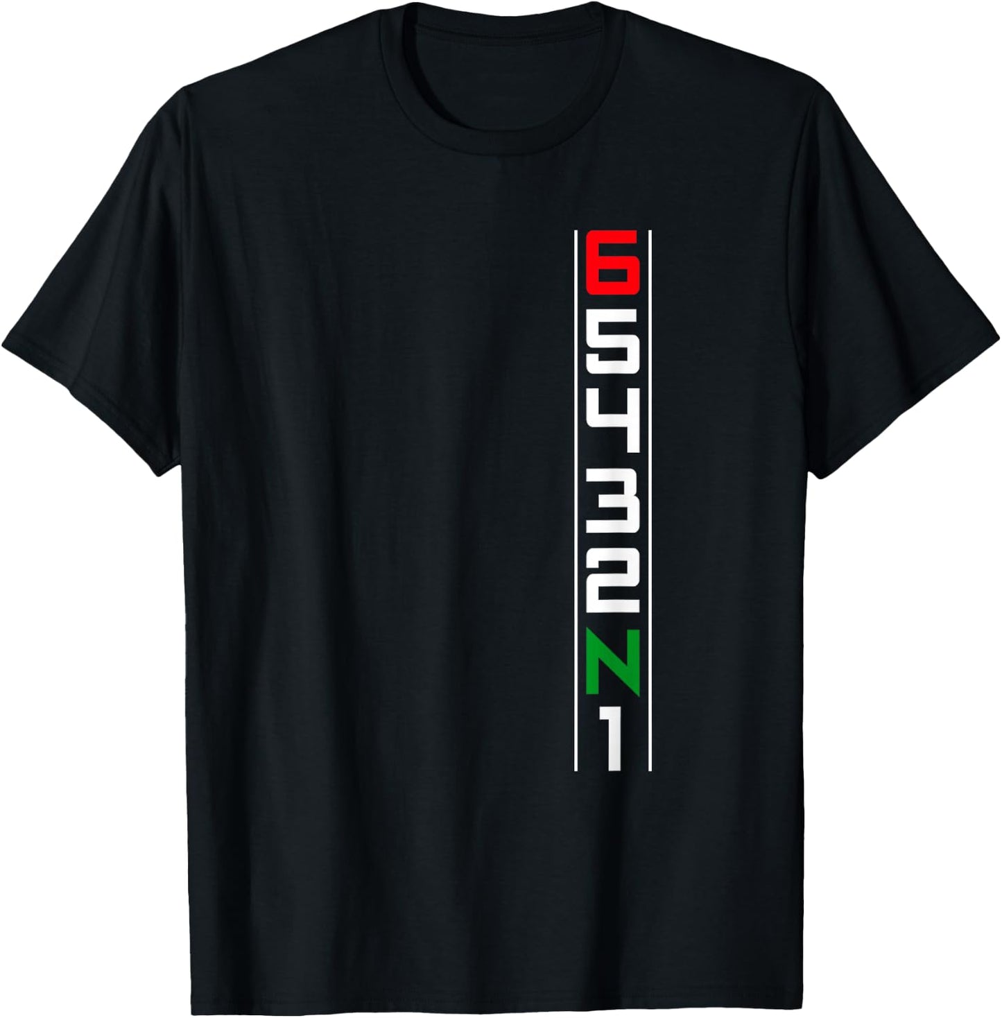 Motorcycle Gear Shift Six Speed One Down Five Up T-Shirt - T-Shirt | Black