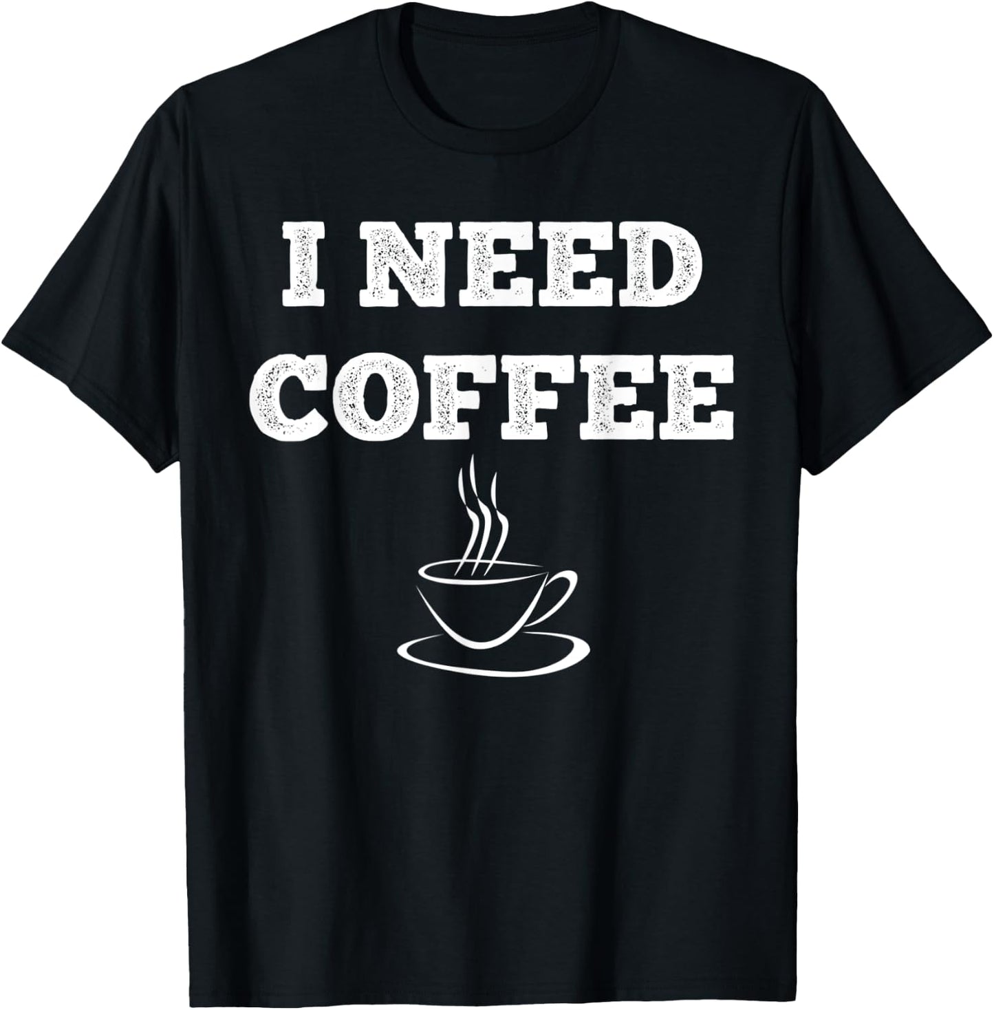Coffee Sleep Shirt-Distressed Sleep Pajamas Nightshirt T-Shirt - T-Shirt | Black