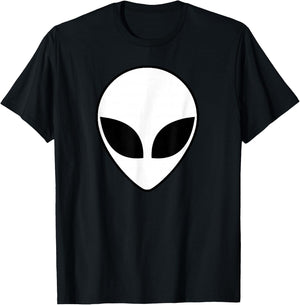 White Alien Head Extraterrestrial Believe T Shirt Men Women T-Shirt - T-Shirt | Black