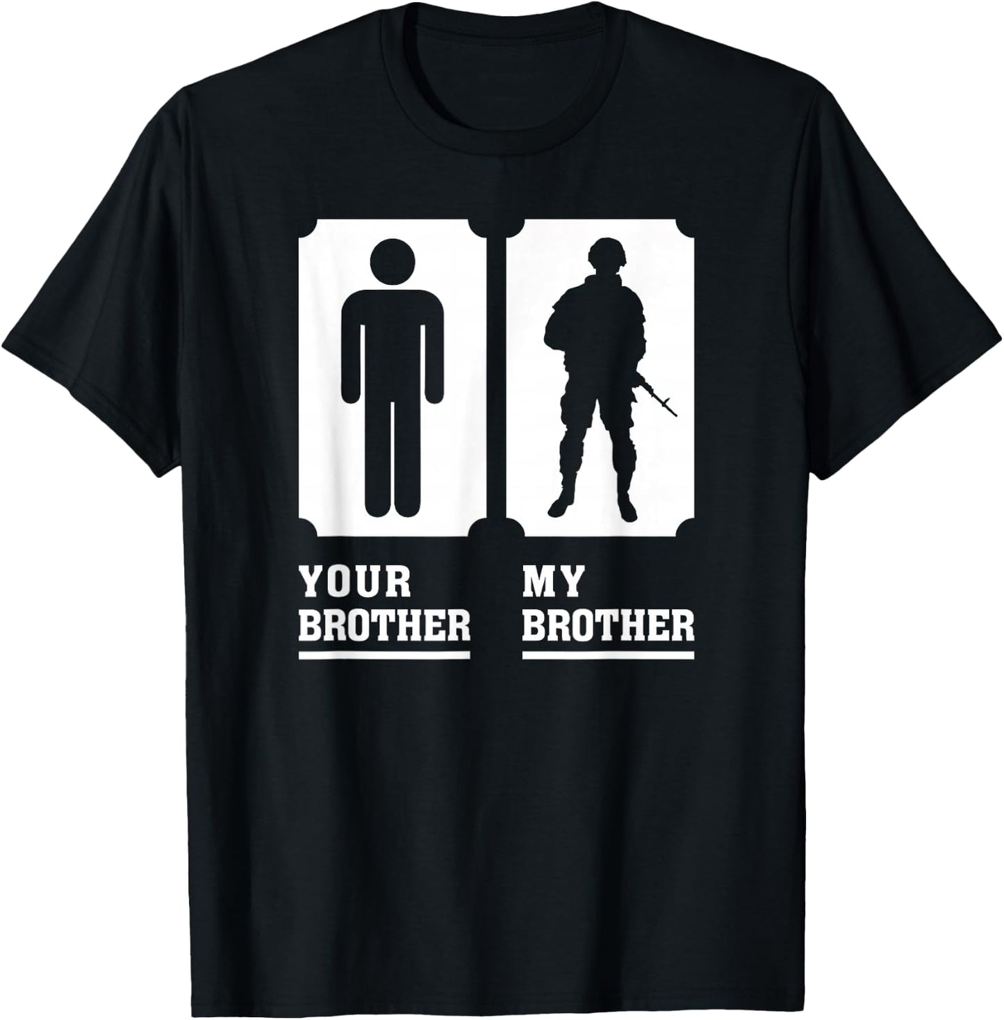 My Brother is in Military Veteran Brother for Proud Sister T-Shirt - T-Shirt | Black
