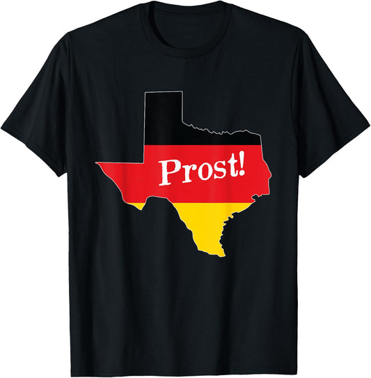 Texas TX Squad Drinking Prost Beer German Flag Oktoberfest T-Shirt - T-Shirt | Black