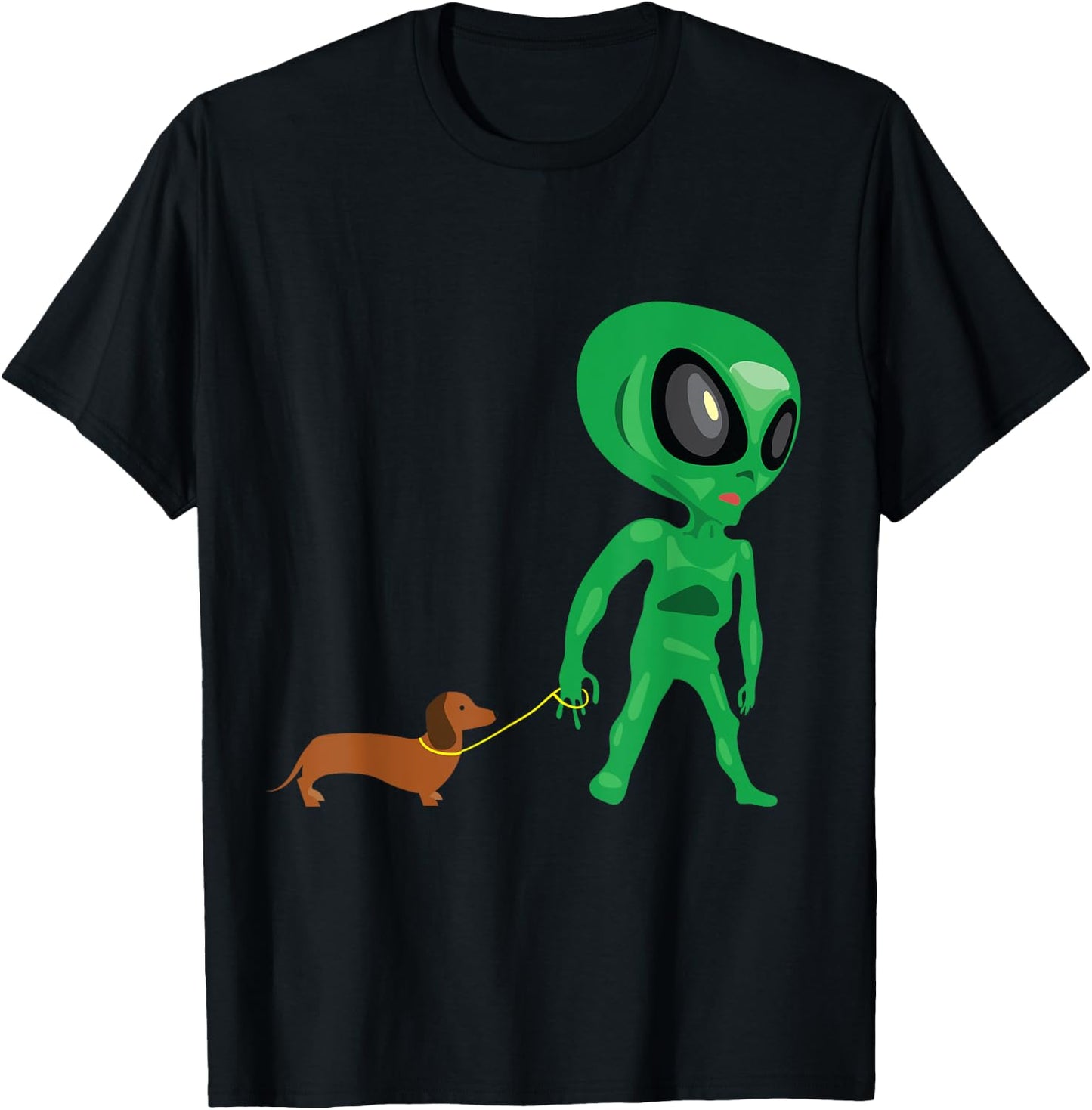 Funny Dachshund Alien Wiener Dog Women T-Shirt - T-Shirt | Black